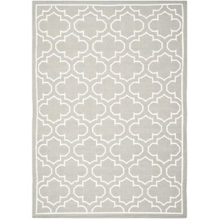 Safavieh 4 x 6 ft. Small Rectangle Contemporary Dhurries- Grey and Ivory- Flatweave Rug DHU625B-4